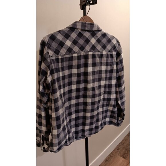 Large Columbia Button Up Plaid Long Sleeve Shirt Mens Gray Good Condition - Picture 2 of 12